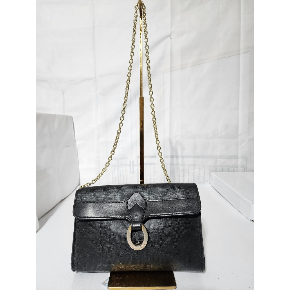 Christian Dior Vintag Trotter Crossbody Shoulder Bag Black